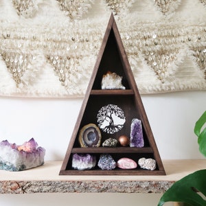 Coppermoon Triangle shelf, geometric shelf, crystal shelf, tree of life