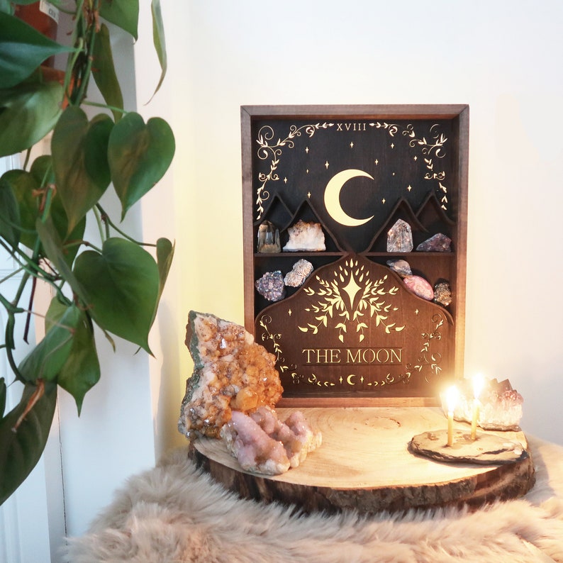 Wooden Light up Tarot Card Shelf image 1