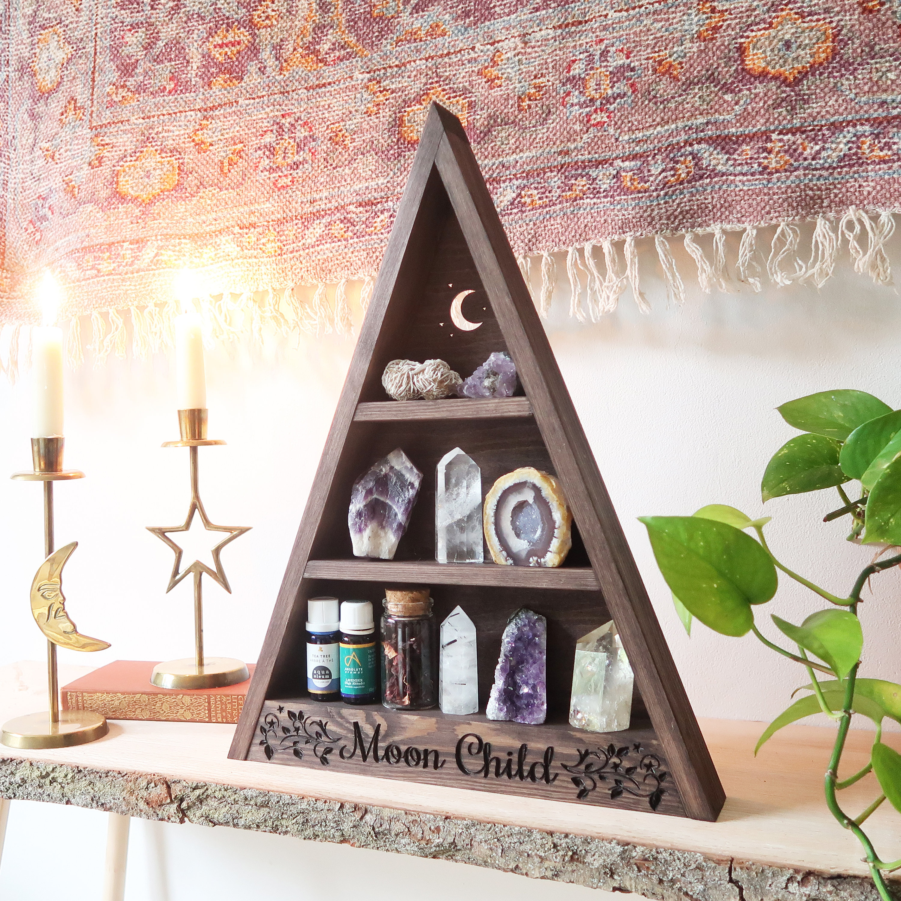 Triangle crystal shelf deals