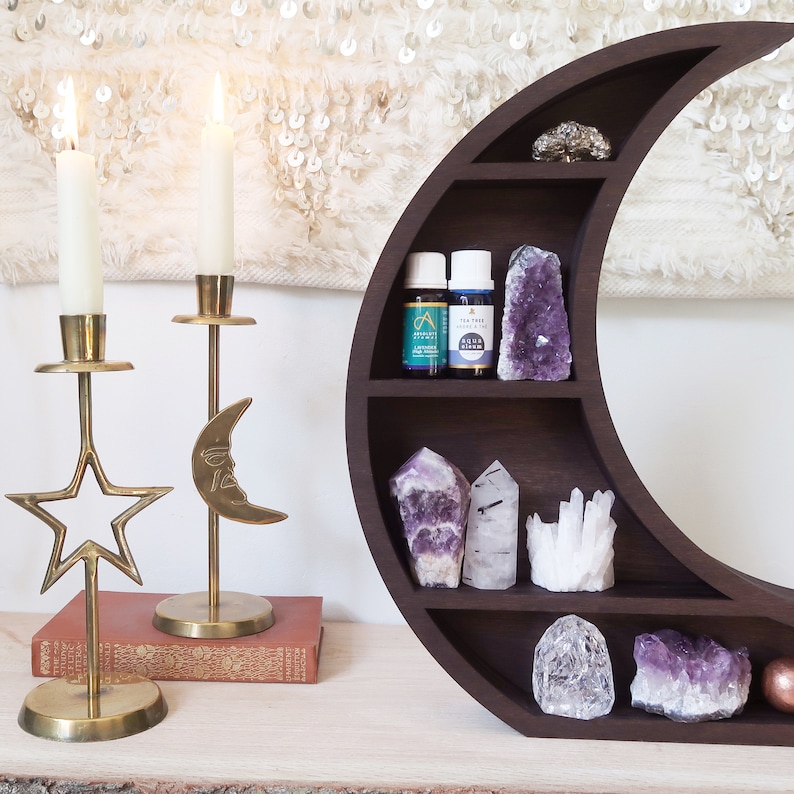 Moon Shelf Moon Phase Shelves Moon Shelves Crystal Display Etsy UK