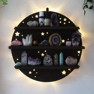 Coppermoon Brown Moon shelf, Full moon shelf, Crystal shelf