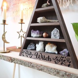 Coppermoon Witch Triangle Shelf, Crystal Shelf, Crystal Display Shelf image 5
