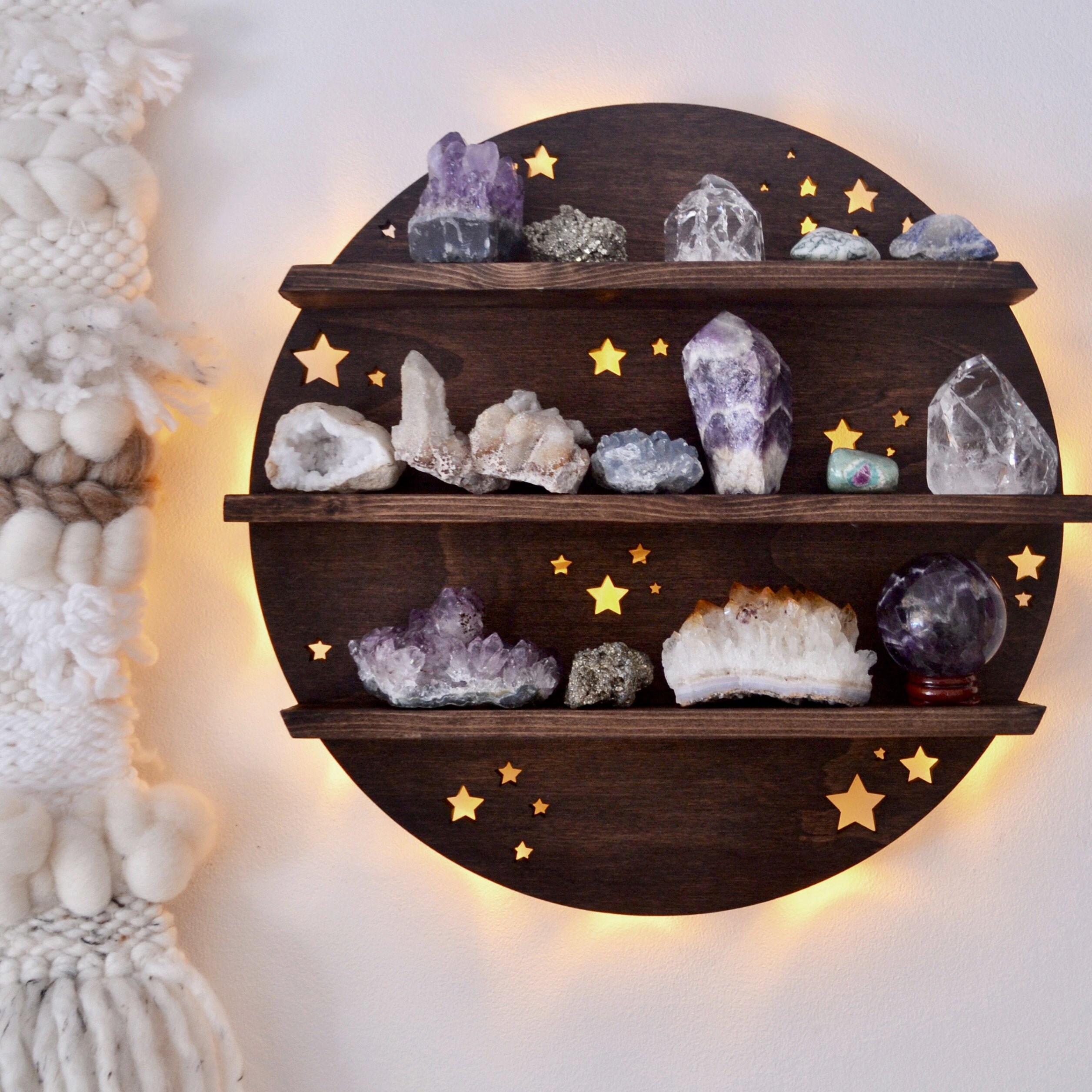 Full Moon Crystal shelf moon shelf geometric shelf Etsy