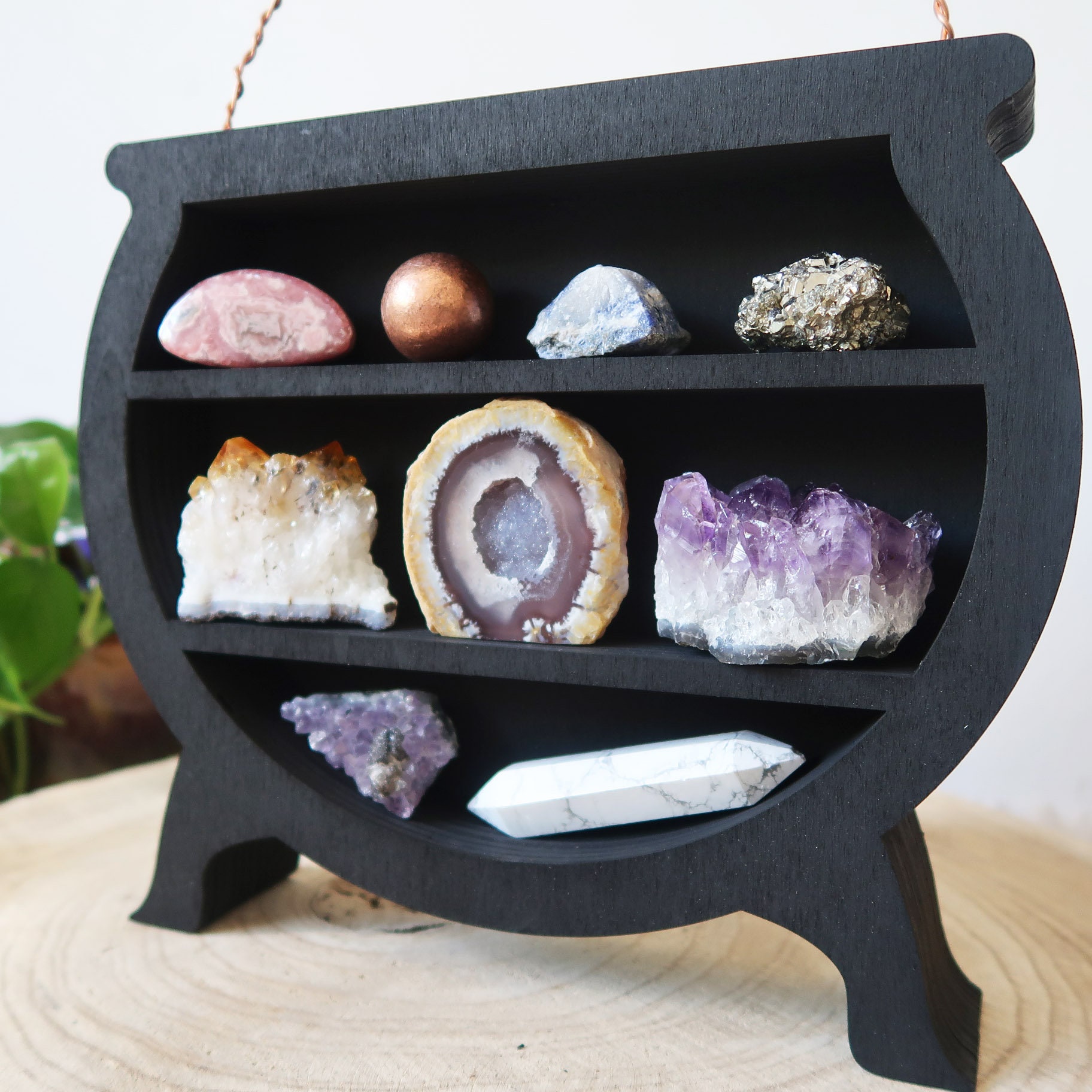 Cauldron Crystal Shelf Crystal display shelf Caudron art Etsy
