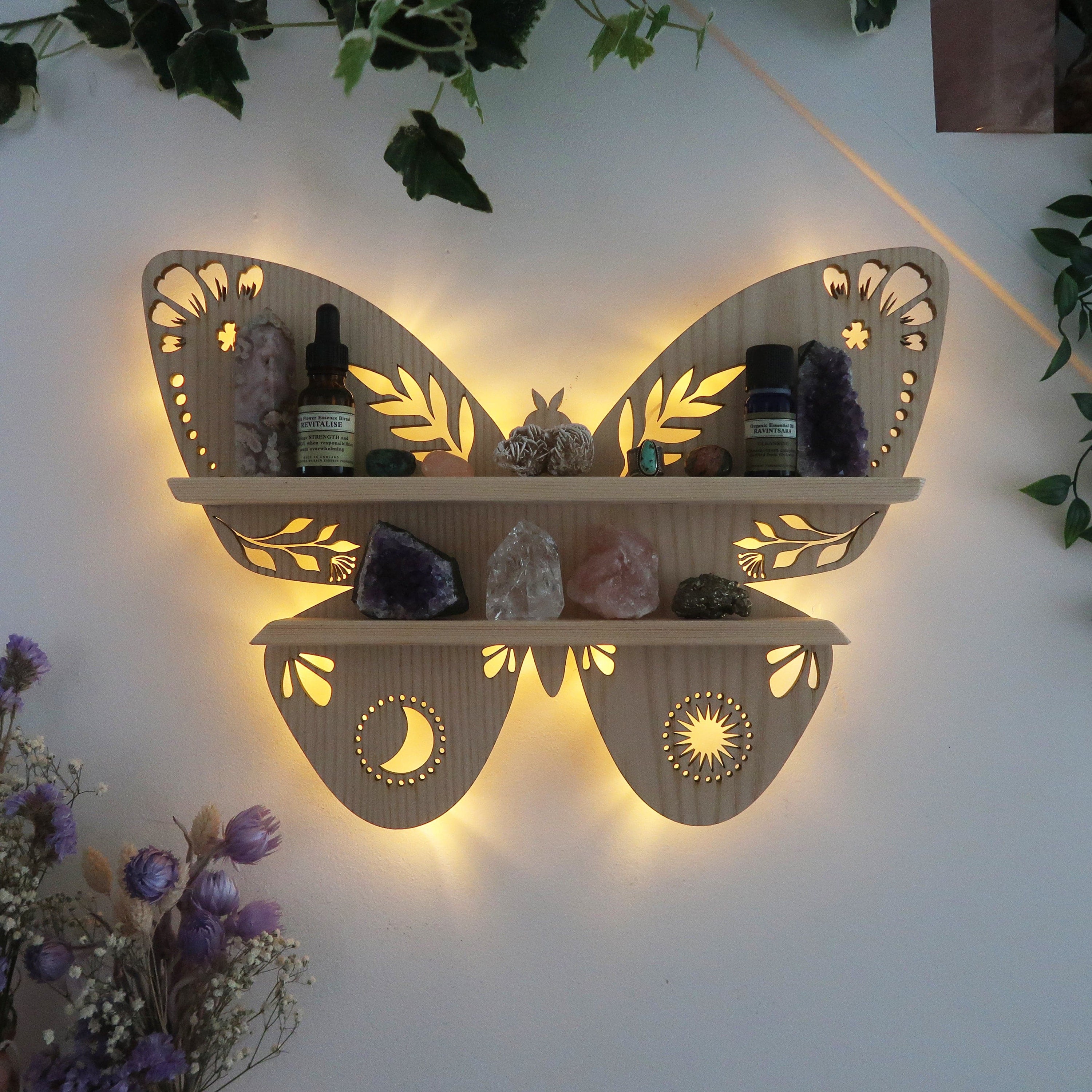 Vintage Crystal Shelf Wood Butterfly Light Crystal Shelf Living Room Shelf,  Aesthetic Room Decor, Home Decor, Kitchen Accessories, Bathroom Decor,  Bedroom Decor - Temu United Arab Emirates