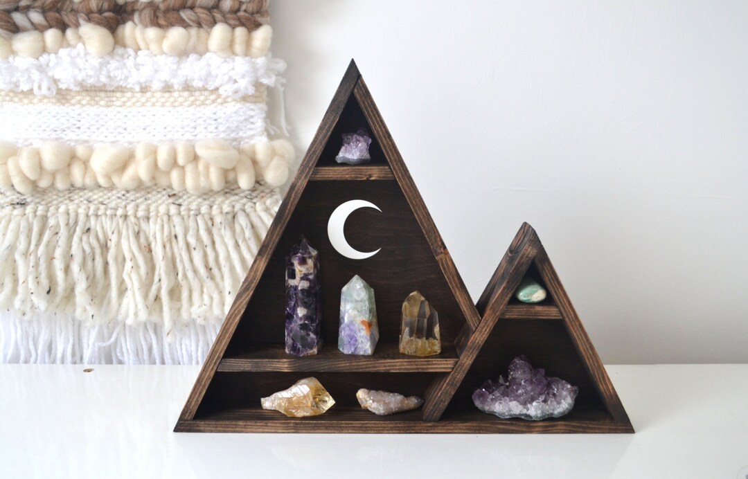 Stone Storage Rack Triangle Triangle Shelf, Geometric Shelf, Crystal Shelf - Etsy