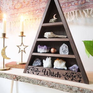 Coppermoon Witch Triangle Shelf, Crystal Shelf, Crystal Display Shelf image 2
