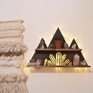 Coppermoon Mountain Crystal Shelf, Geometric Shelf, Triangle Shelf