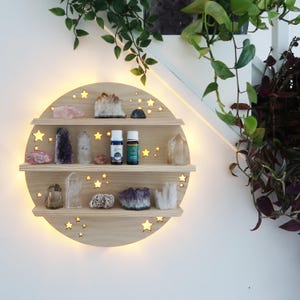 Full moon light up shelf, moon shelf, geometric shelf