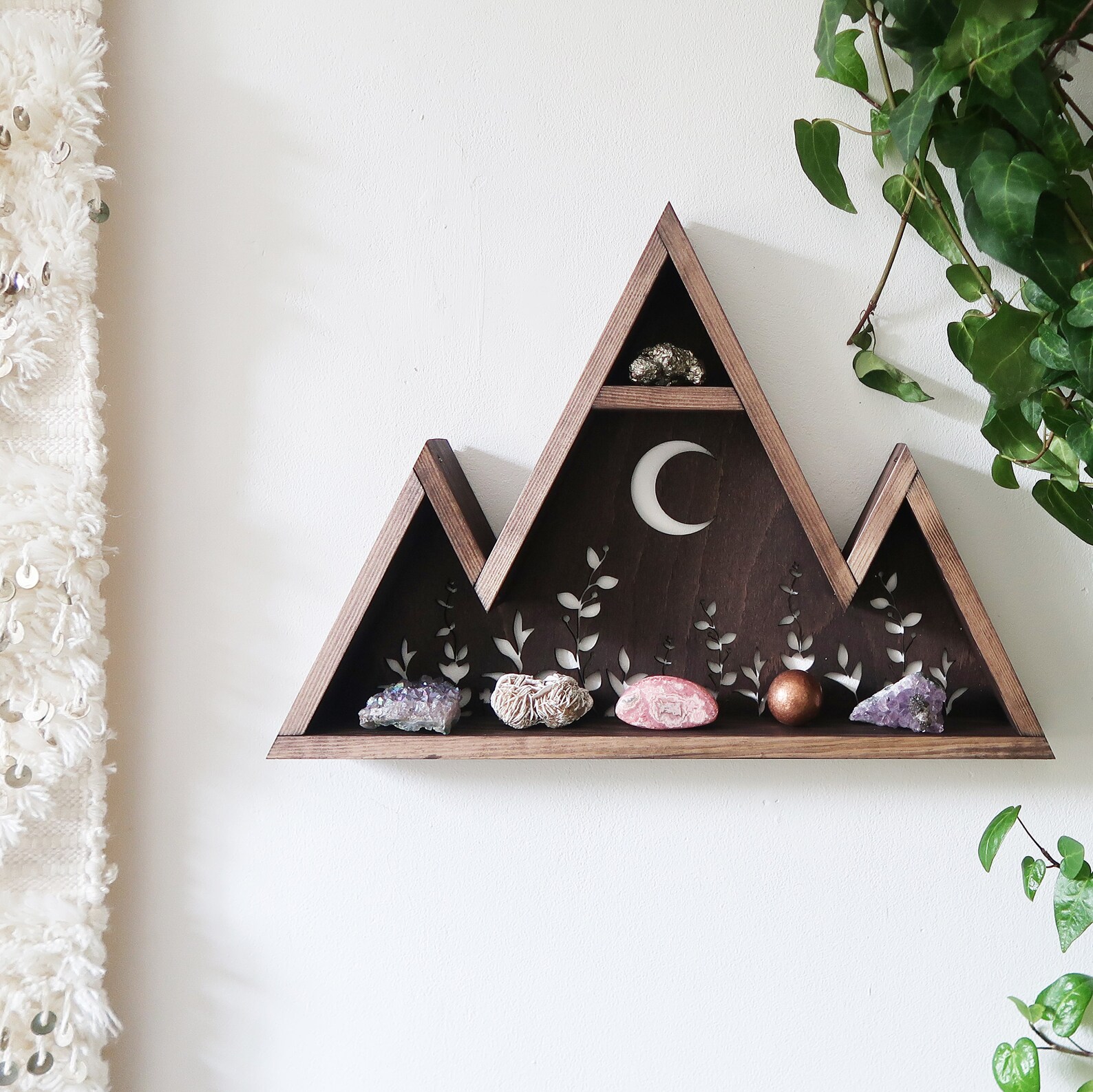 Triangle Shelf Geometric Shelf Crystal Cluster Mountain Etsy