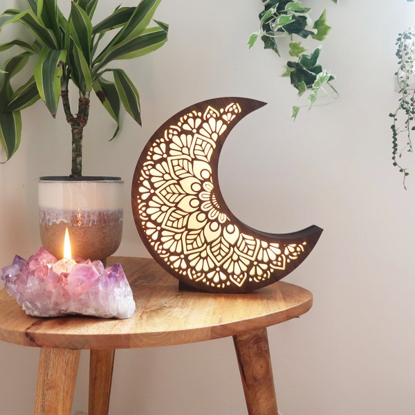Coppermoon Mandala Moon lamp, Moon Night Light, Celestial Lamp, Moon Gift, Mandala gift