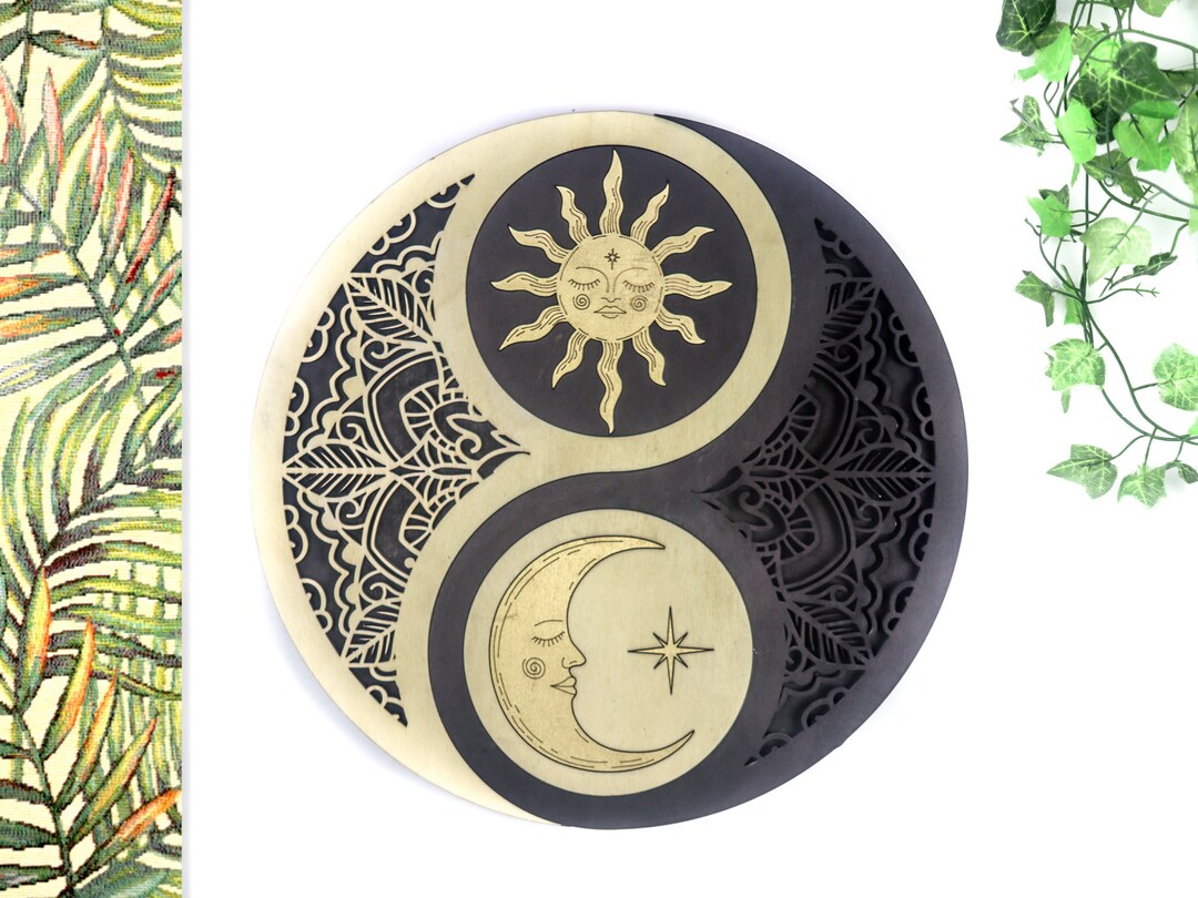 Coppermoon Yin Yang Sun and Moon Spiritual Wall Art, Yin Yang Gift ...