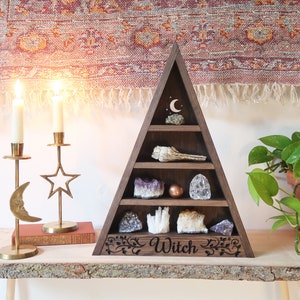 Coppermoon Witch Triangle Shelf, Crystal Shelf, Crystal Display Shelf image 6