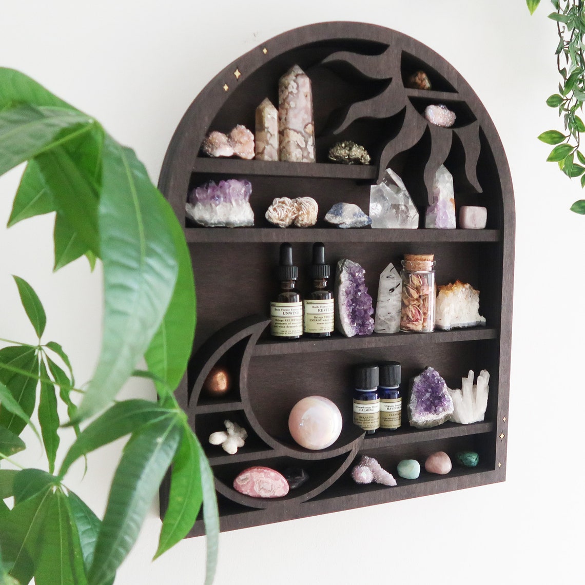 Moon Shelf Moon Phase Shelves Sun and Moon Shelves Crystal Etsy UK