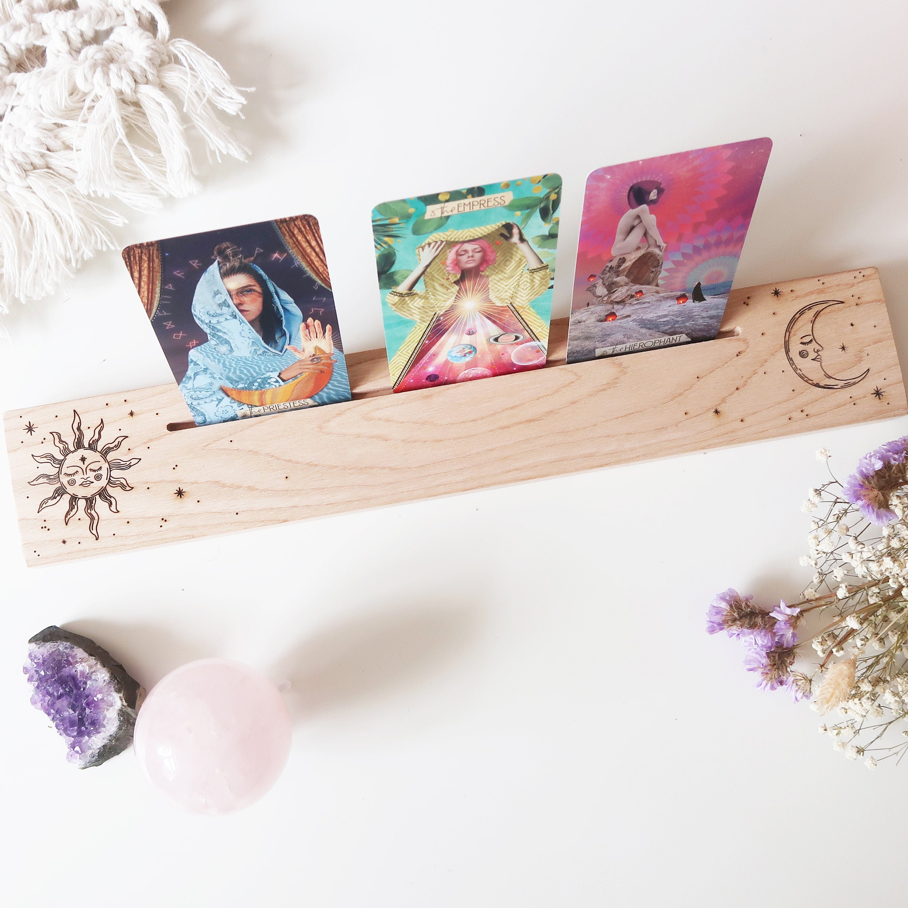 Oracle Card Stand Sun & Moon Altar Card stand Oracle Altar Stand Tarot