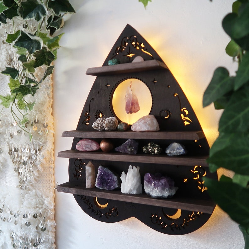 Planchette Crystal Shelf lamp, Planchette Wall Art, Planchette Lamp, Crystal Shelf, Crystal Display image 2