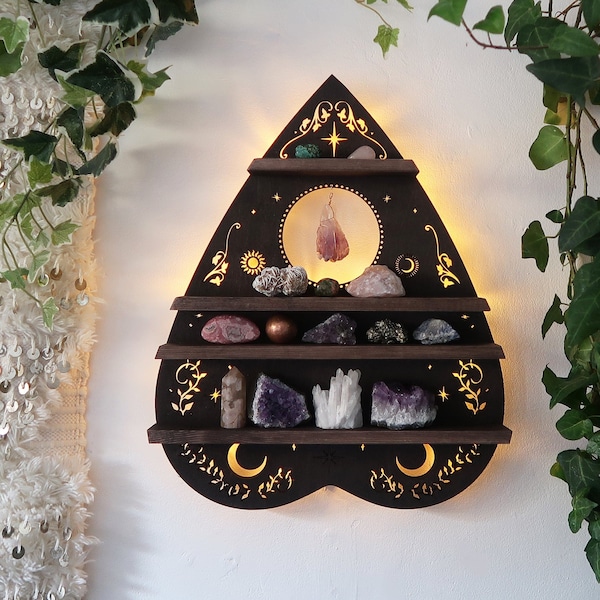 Planchette Crystal Shelf lamp, Planchette Wall Art, Planchette Lamp, Crystal Shelf, Crystal Display