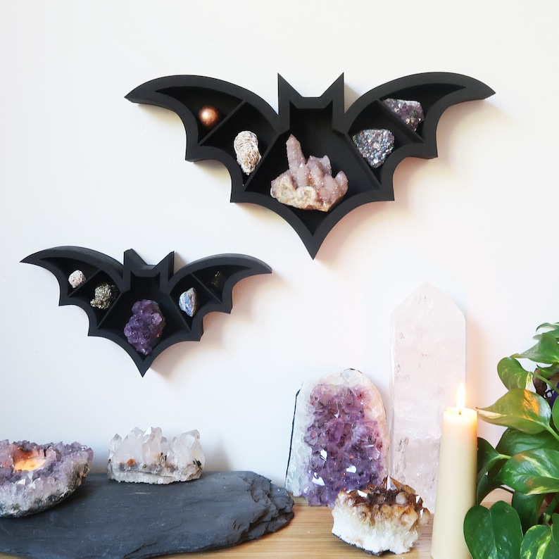 Coppermoon Bat Crystal Shelf, Crystal display shelf image 1