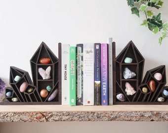 Coppermoon Crystal Cluster Bookends-Book Lover Gift, Book Shelf, Book Holder, Book Stand, Book Nook, Goth Decor, Witchy Gifts, Crystal Shelf