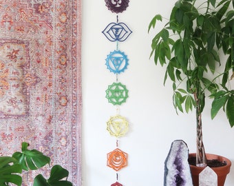 Coppermoon Chakra Wall Hanging, Chakra Wall Art, Chakra Gemstones