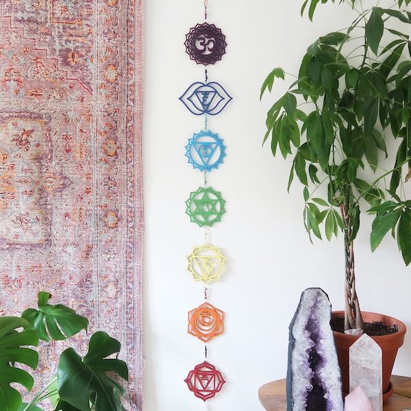 Coppermoon Chakra Wall Hanging, Chakra Wall Art, Chakra Gemstones