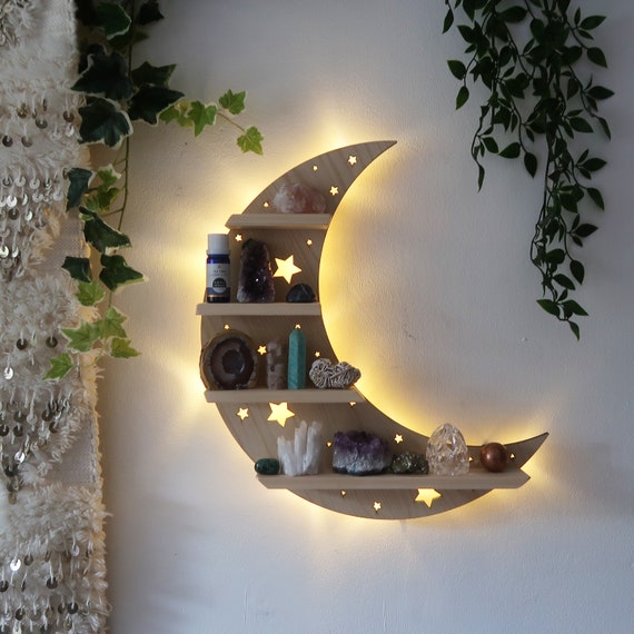 Crescent Moon Wall Lamp Moon Shelf Moon Wall Decor Moon Wall