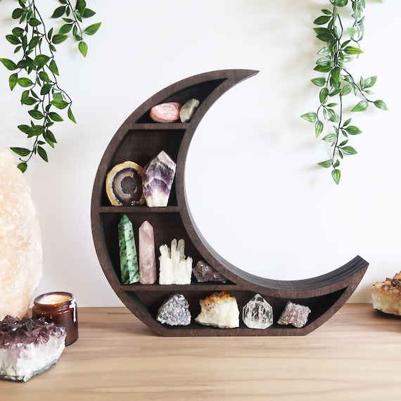 Crystal outlet moon shelf