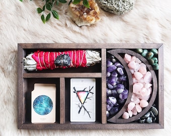 Coppermoon Moon Tarot Crystal Compartment Box