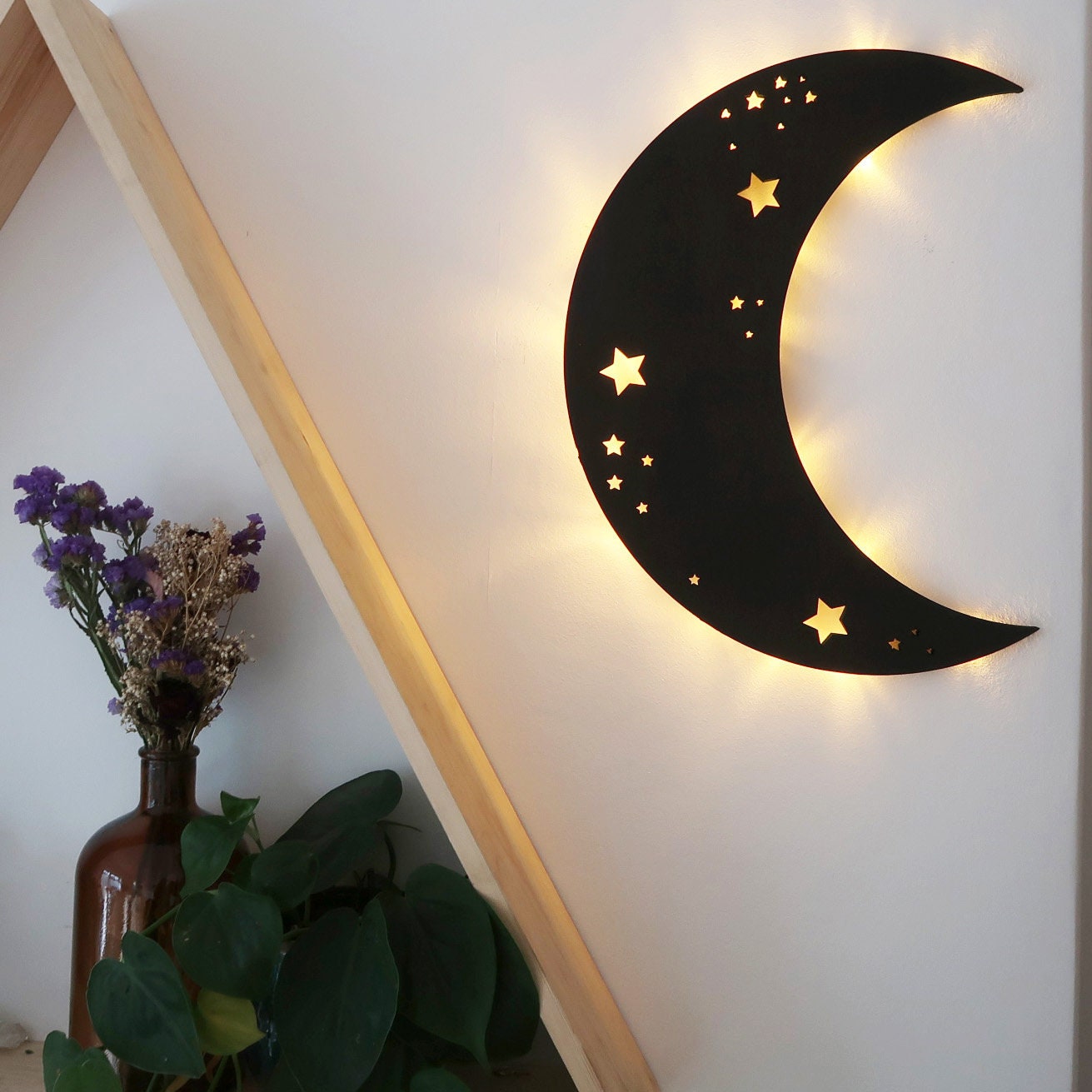 Crescent moon wall lamp deals