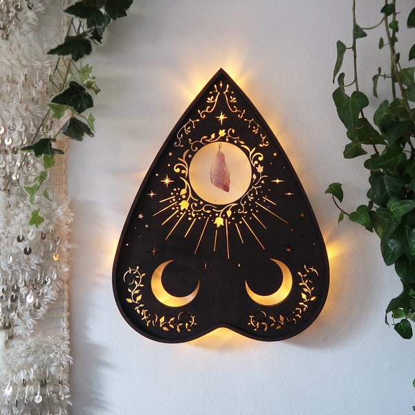 Coppermoon Planchette Lamp, Night Light, Planchette Art, Heart Night Light, Heart Lamp