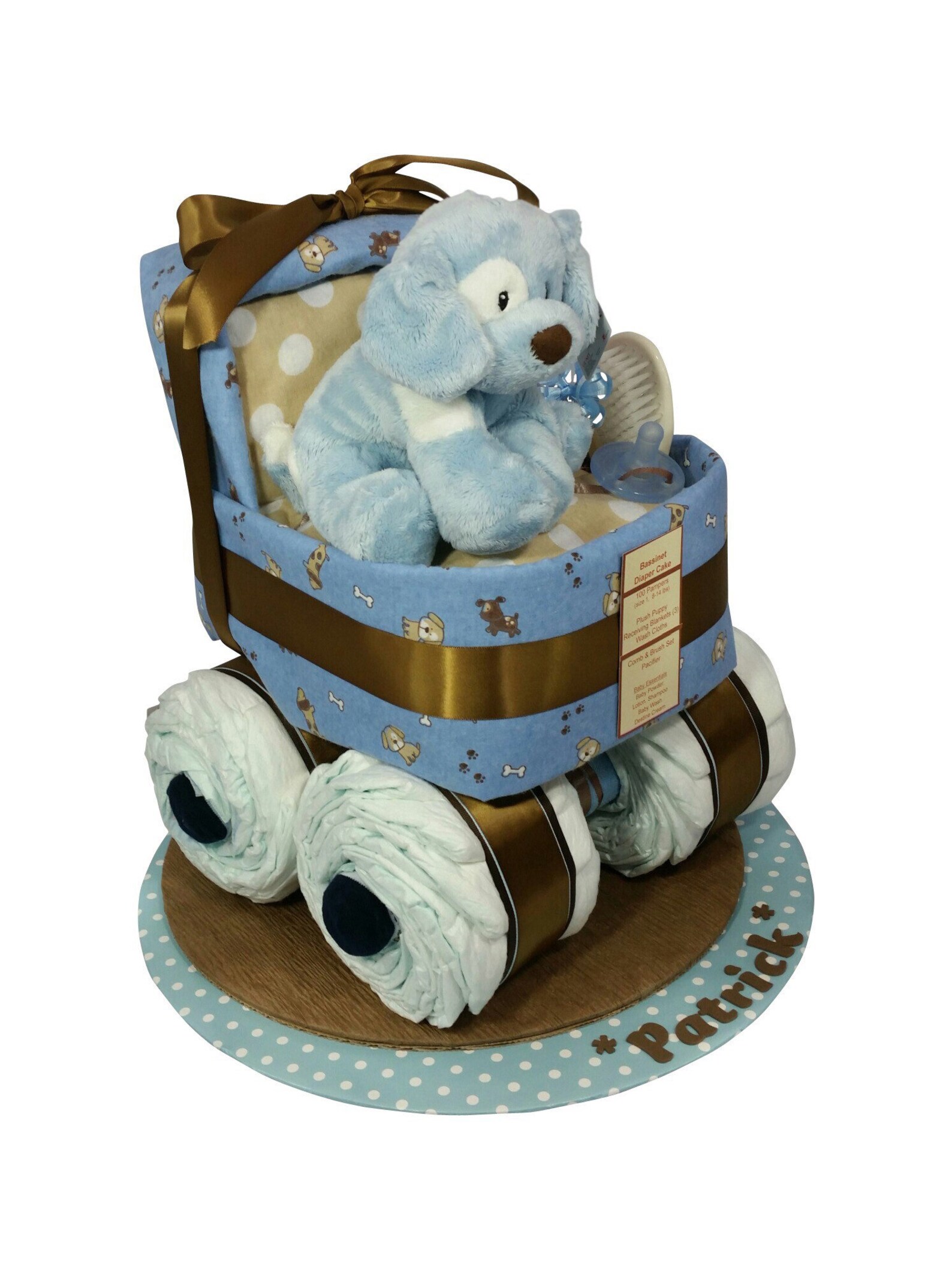 Diaper Cake Boy's Newborn Puppy Baby Blue Shower Etsy