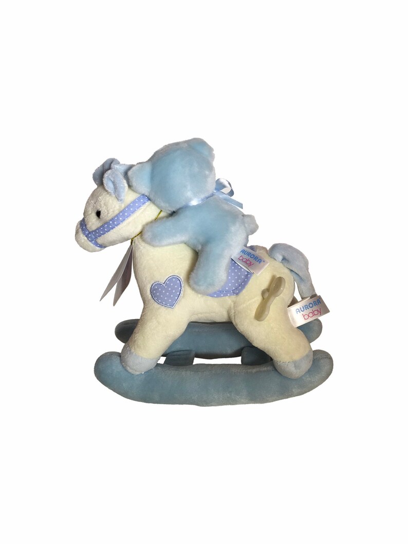 Musical Diaper Cake Blue Three Tier Rocking Horse Boy's Newborn Baby