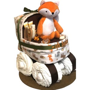 Fox Diaper Cake - Woodland Themed Baby Shower Gift