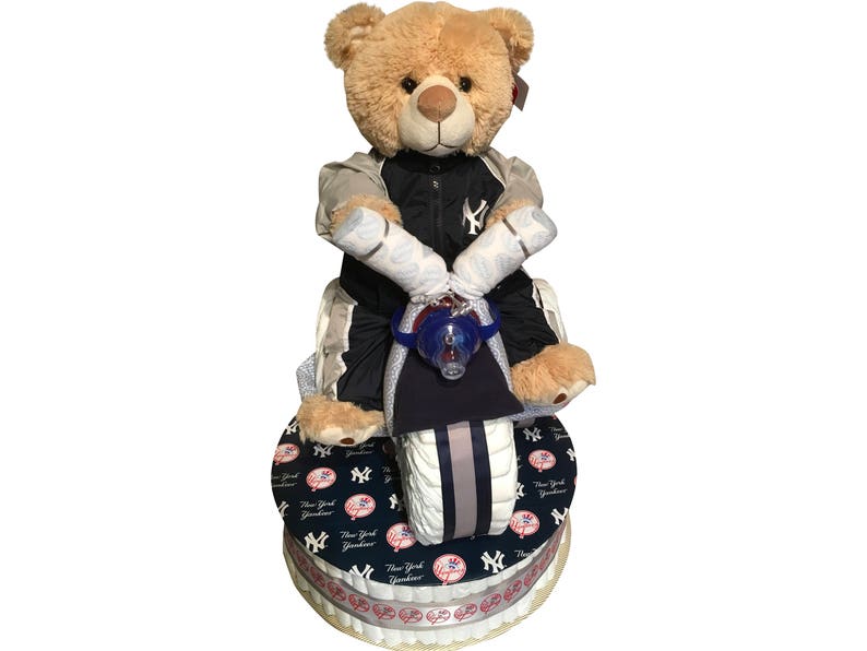 New York Yankees Diaper Cake Deluxe Tricycle Baby Shower Etsy