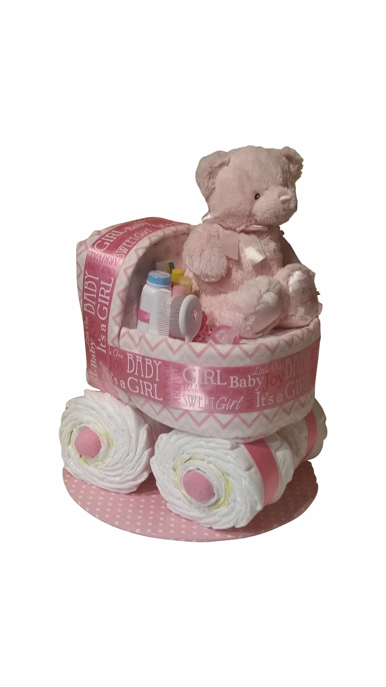 Pink Diaper Cake Bassinet Girl's Baby Shower Gift - Etsy