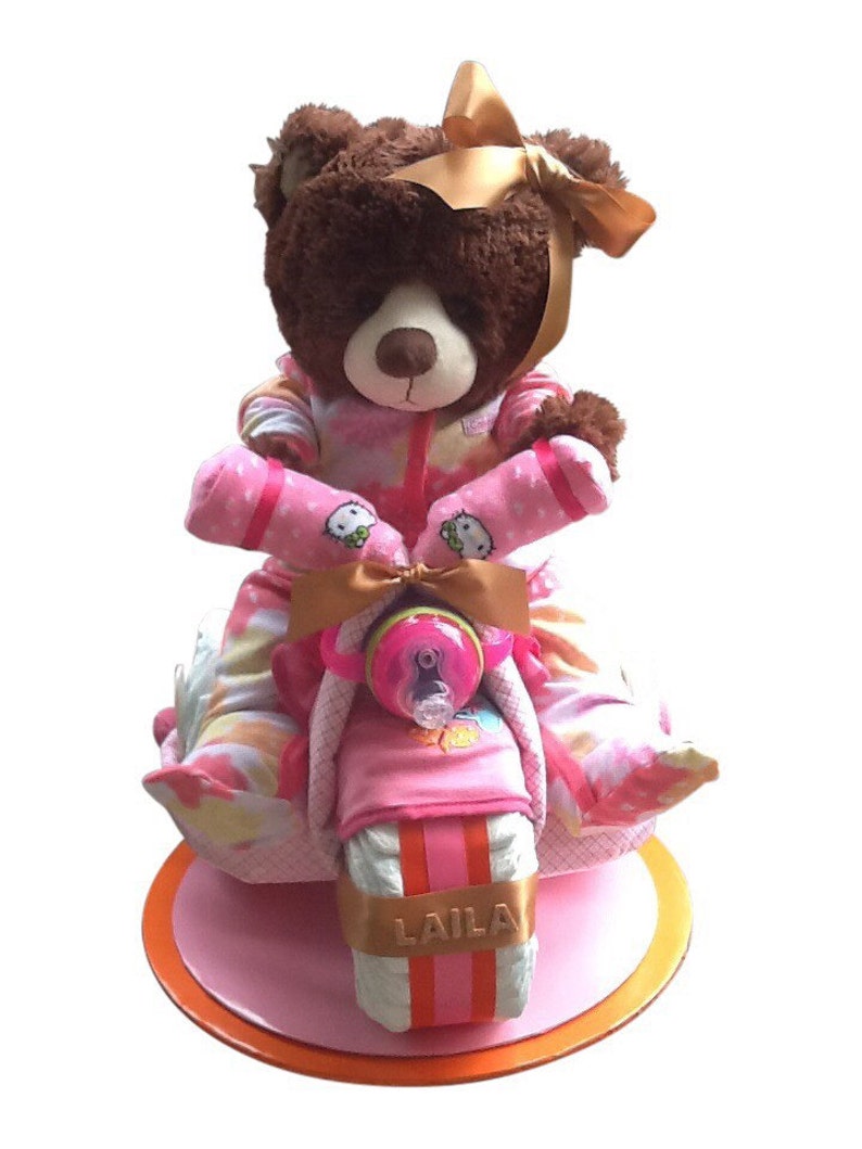 Tricycle Diaper Cake Girl's Pink Baby Shower Gift Etsy