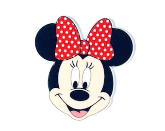 Minnie Mouse Planar Resin Set of 2 - Minnie Cabochon - Minnie Mouse Hair Bow Center - Big Minnie Mouse Flat Back Resin - WE COMBINE SHIPPING