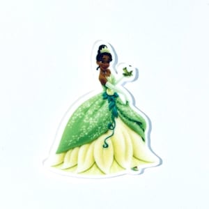Princess Tiana Planar Resin Set of 2-Tiana Planar Resin-Tiana Hair Bow Center-Princess Tiana Flat Back Resin-Tiana Resin-WE COMBINE SHIPPING