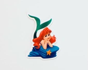 Princess Ariel Planar Resin Set of 2 - Ariel Cabochon - Ariel Hair Bow Center - Princess Ariel Flat Back Resin - Ariel Resin