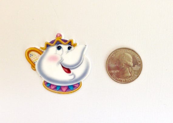 3 x Mrs Potts Flatback Planar Resin Embellishments Beauty /& The Beast Hair Bow