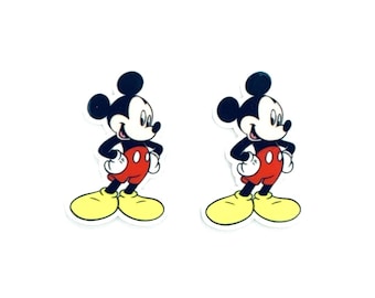 Mickey Mouse Planar Resin Set of 2 - Hair Bow Center - Flatback Resin