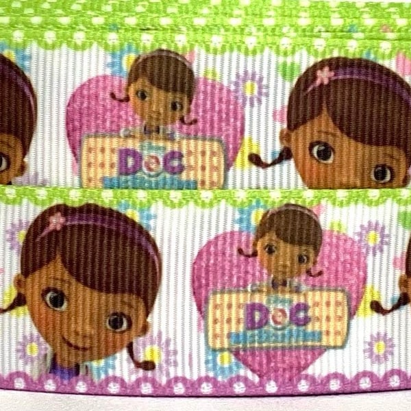 Doc McStuffins 1" Grosgrain Ribbon-Doc McStuffins Ribbon-Doc McStuffins Ribbon by the Yard-McStuffins Grosgrain Ribbon-WE COMBINE SHIPPING