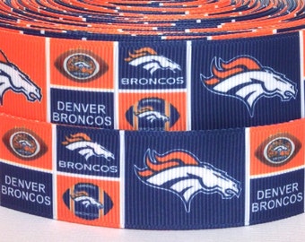 Denver Broncos Grosgrain Ribbon-1" Broncos Ribbon-Broncos Grosgrain Ribbon-Denver Broncos Ribbon-Broncos Ribbon-WE COMBINE SHIPPING