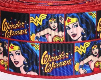 Wonder Woman 1" Grosgrain Ribbon - Super Hero - Ribbon by the Yard