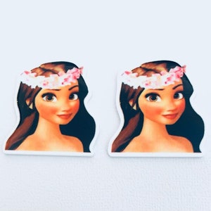Princess Moana Planar Resin Set of 2-Moana Cabochon-Moana Hair Bow Center-Moana Flat Back Resin-Disney Moana Resin-Moana Resin