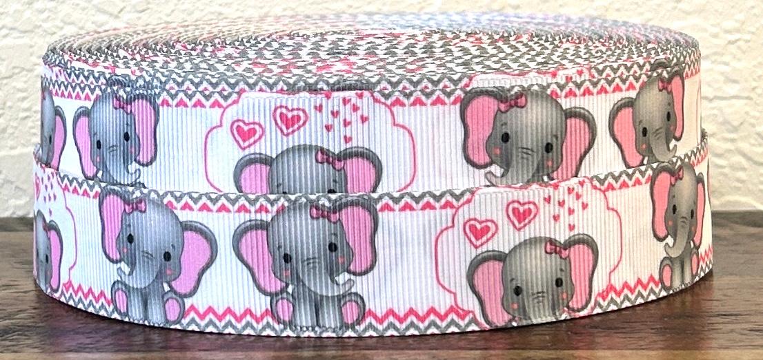 Pink Elephant Ribbon Pink and Gray Elephant 1
