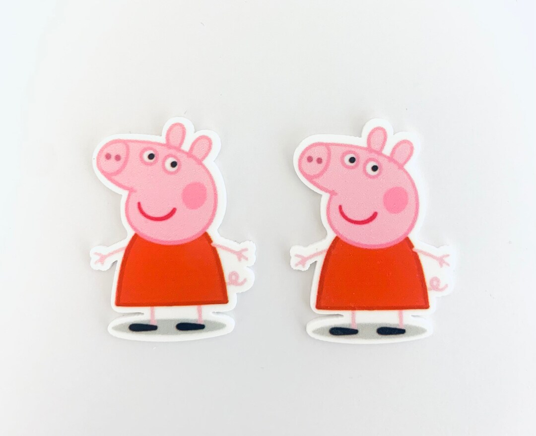Peppa Pig Planar Resin Set of 2 - Red Peppa Pig Resin - Peppa Pig Hair ...