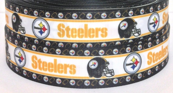 Steelers 1.5/" grosgrain ribbon the listing is for 5 yards total