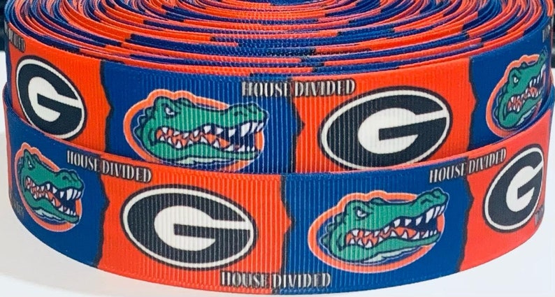 House Divided Florida Gators Georgia Bulldogs Grosgrain Ribbon-1 ...