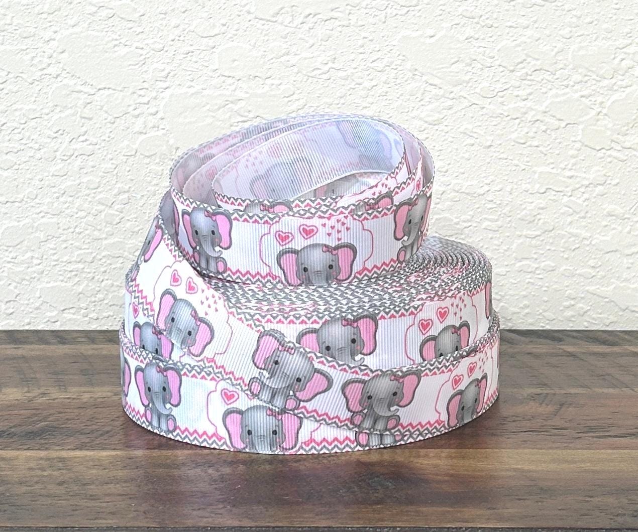 Pink Elephant Ribbon Pink and Gray Elephant 1
